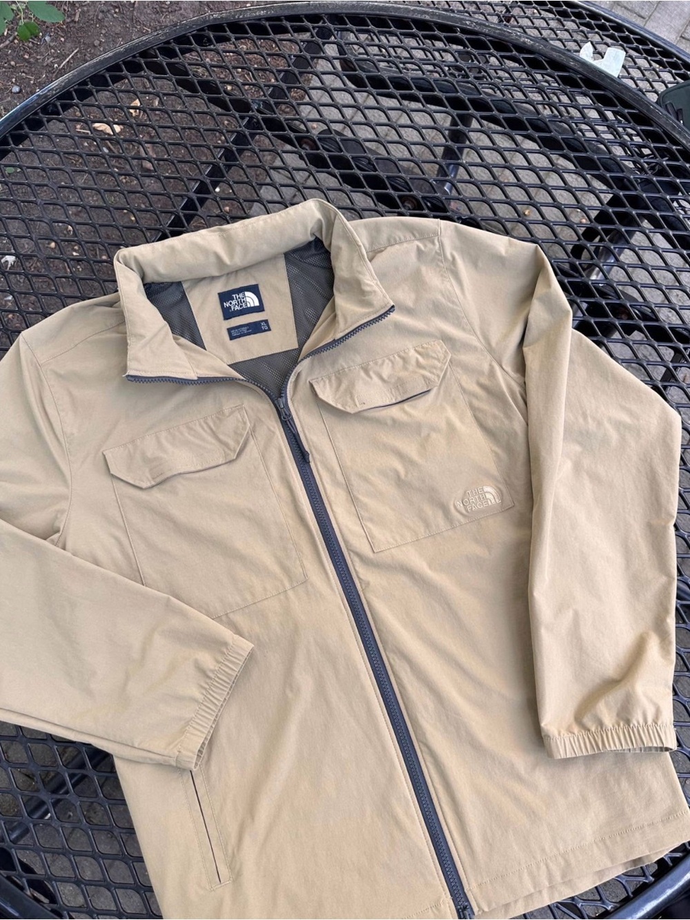 The North Face Lightweight Tan Zip Shirt Jacket